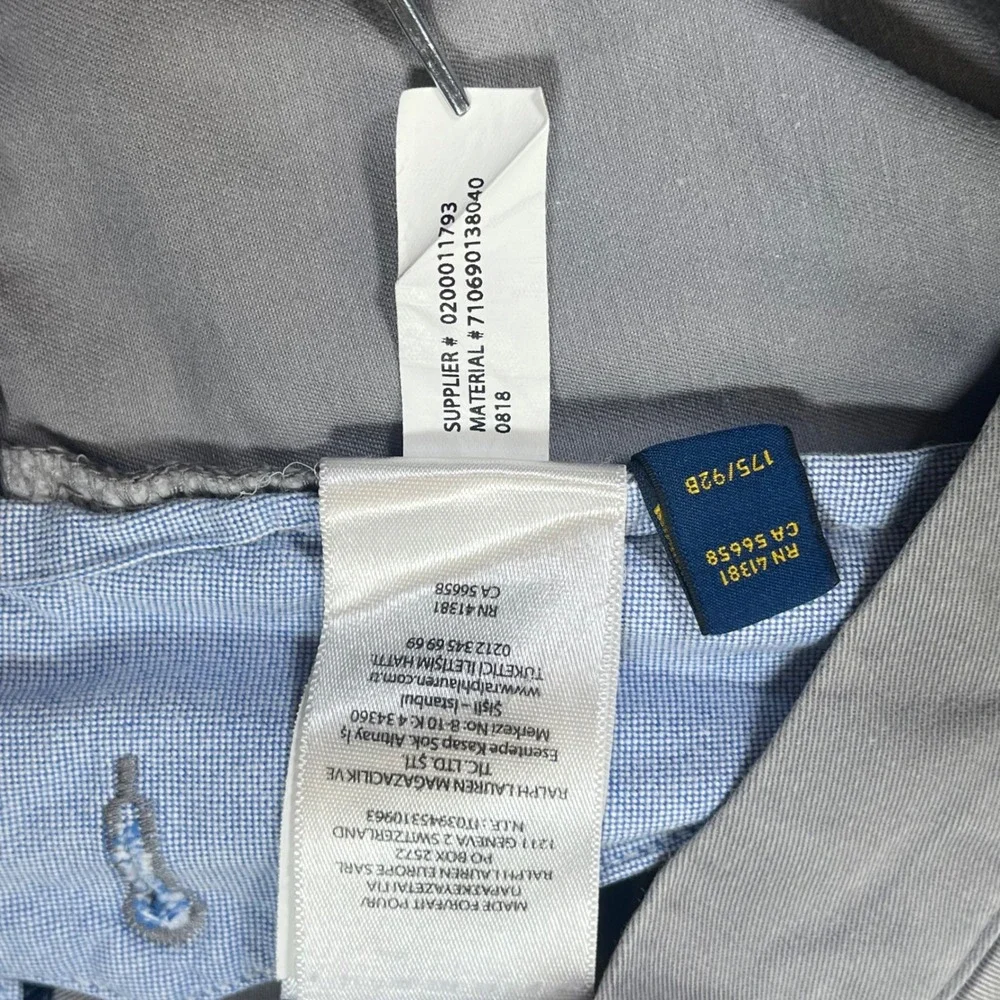 Polo Ralph Lauren Chino Pants Grey Stretch Straight Fit Preppy Office Ivy 30x32